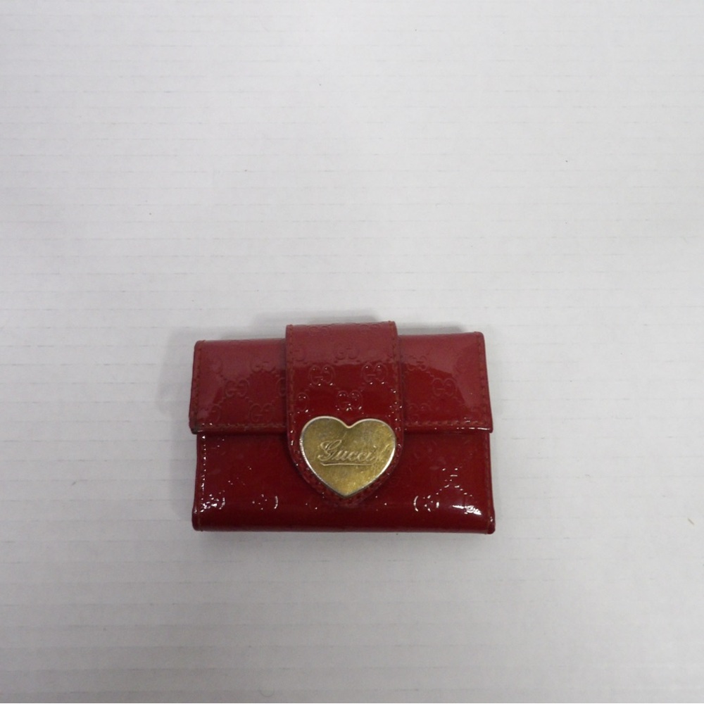 Red Guccissima Leather Key Holder
